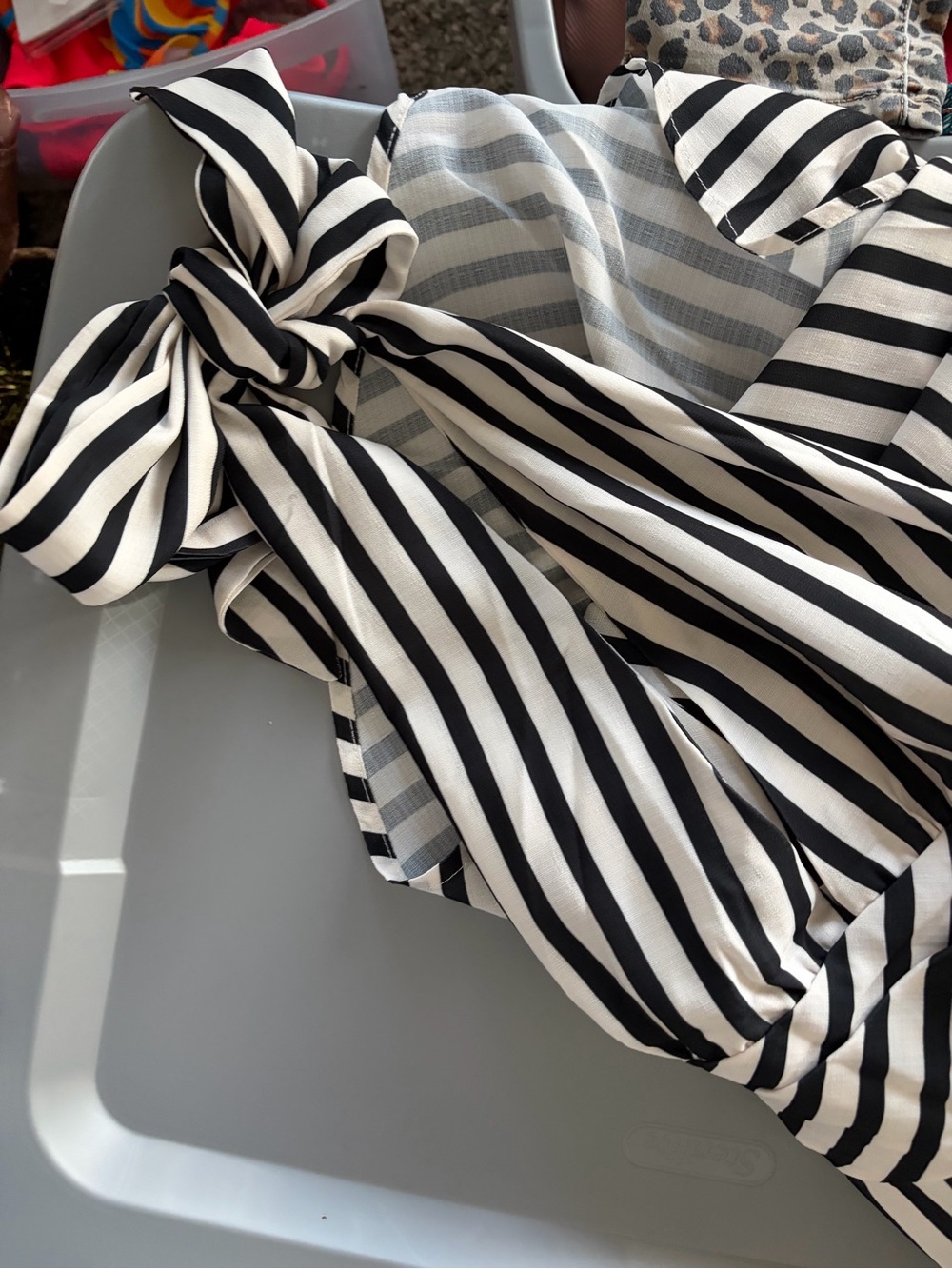 Commense Black & White Striped Halter Maxi - Picture 12 of 13
